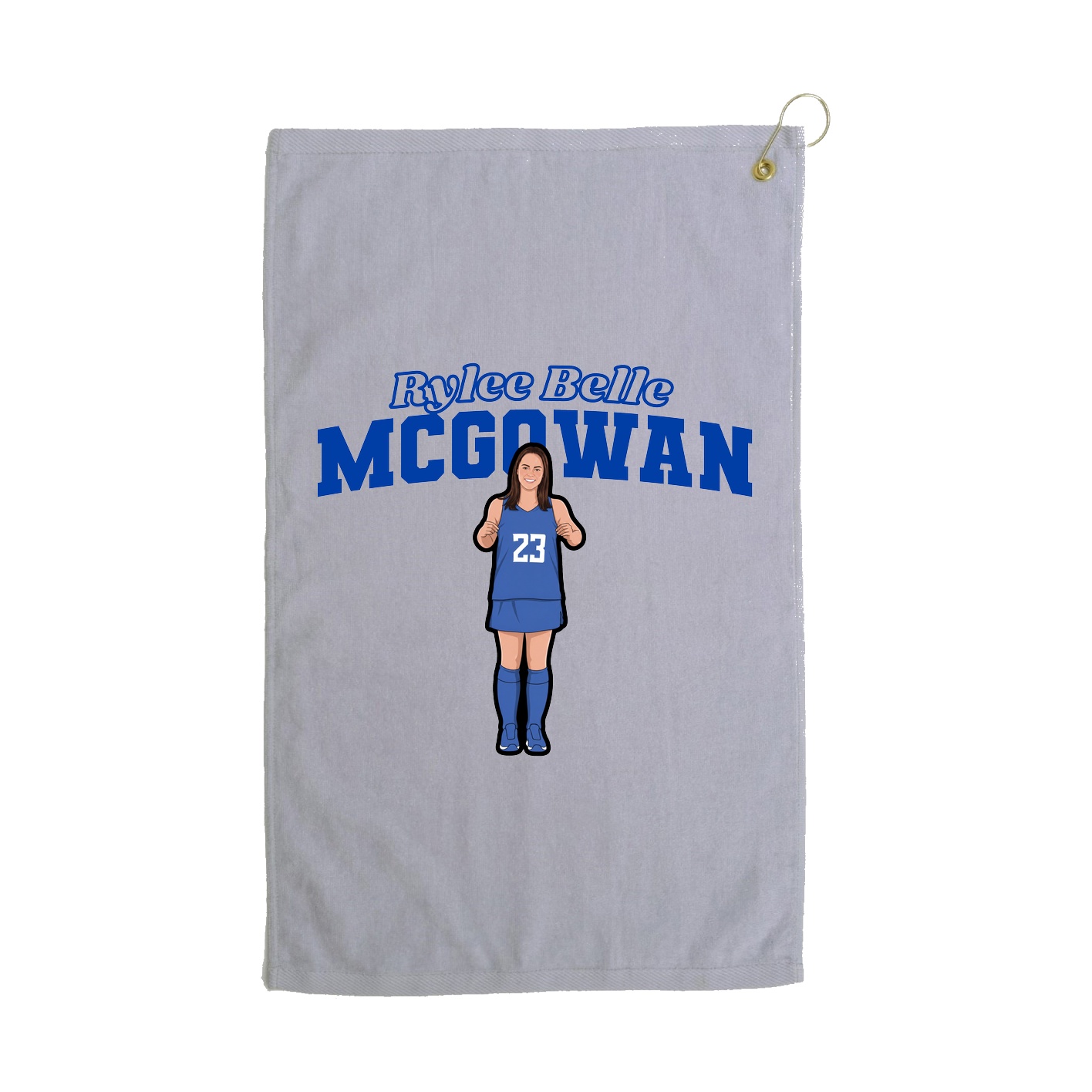 Golf Towel — Name Arch in Grey