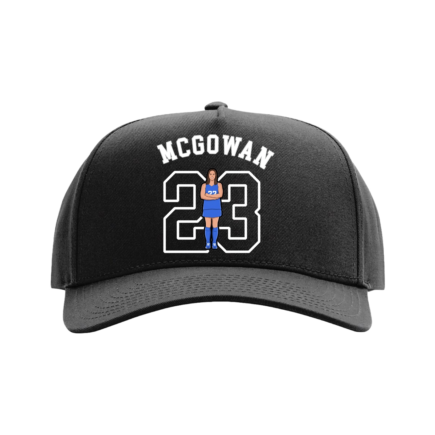 Full Fabric Five-Panel Champ Cap — Shirsey Arch in Black