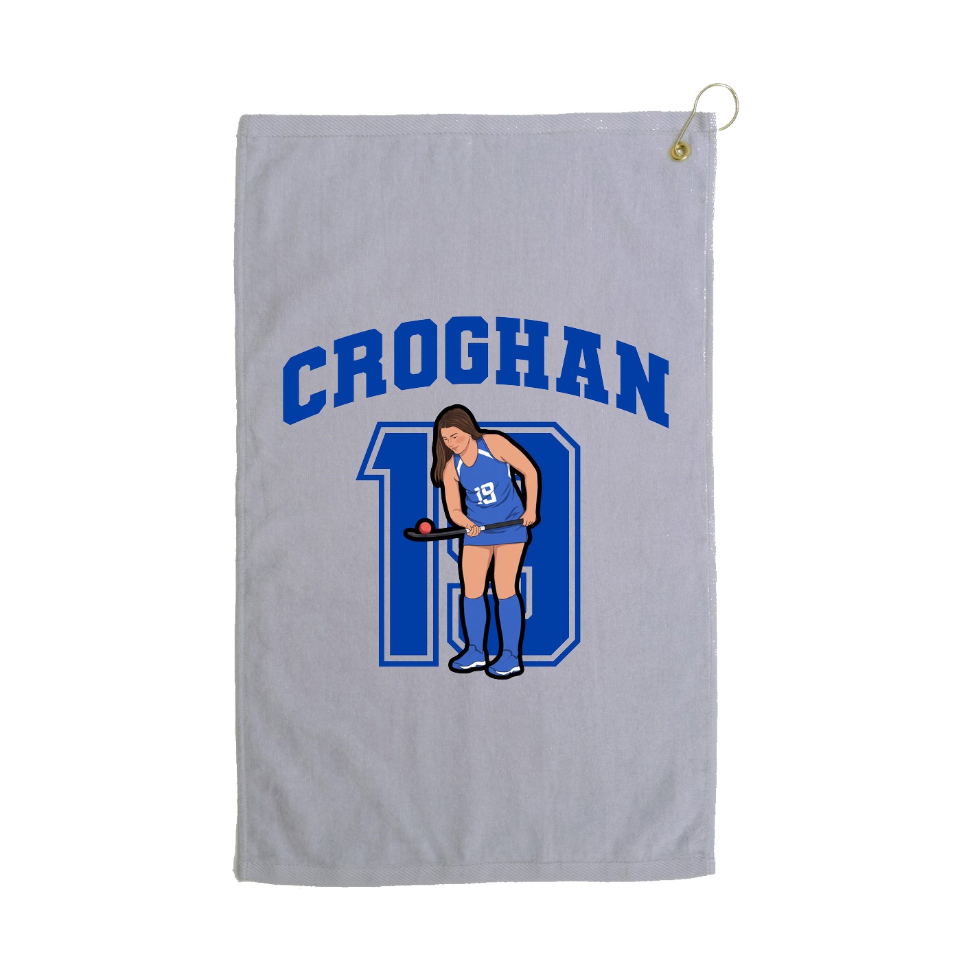 Golf Towel — Number in Grey
