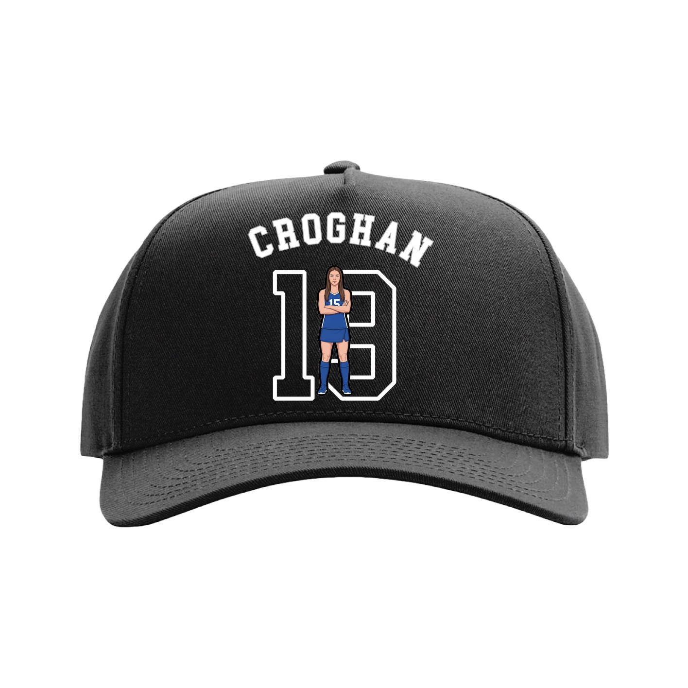 Full Fabric Five-Panel Champ Cap — Shirsey Arch in Black