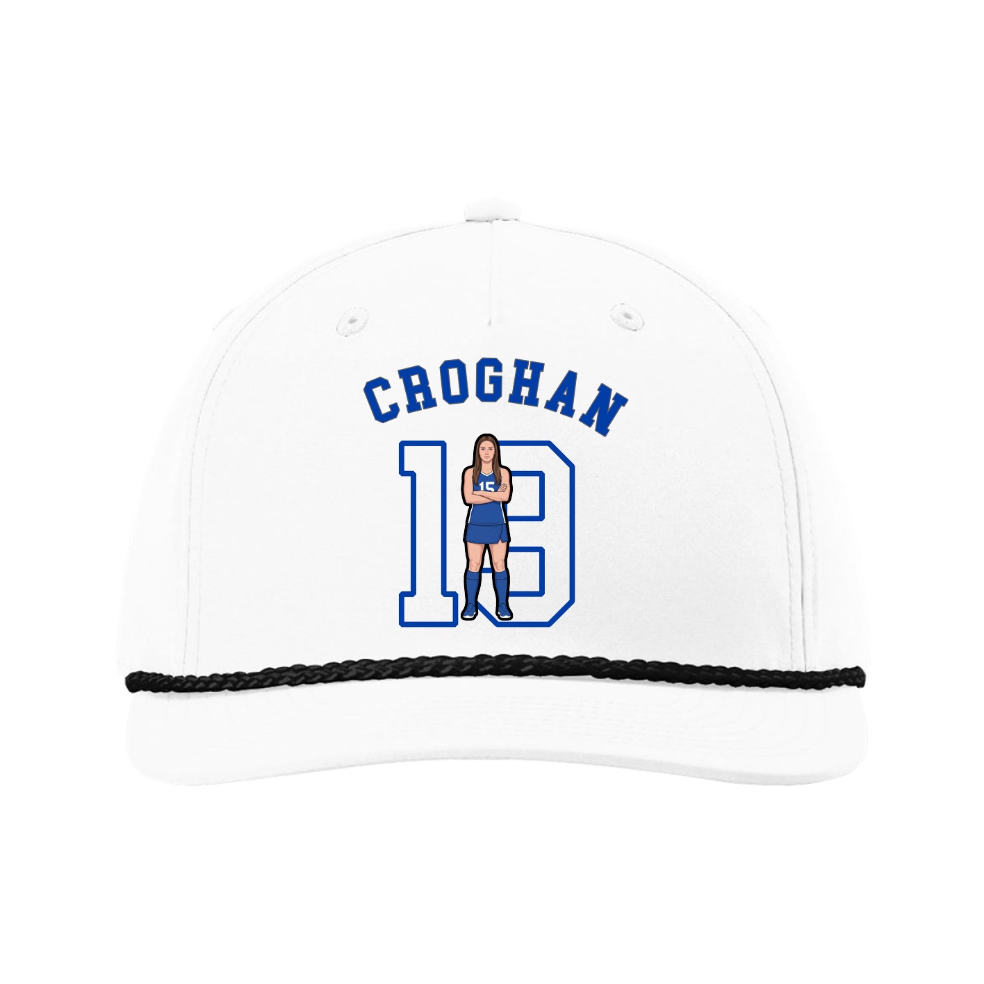 Five-Panel Classic Rope Cap — Shirsey Arch in White