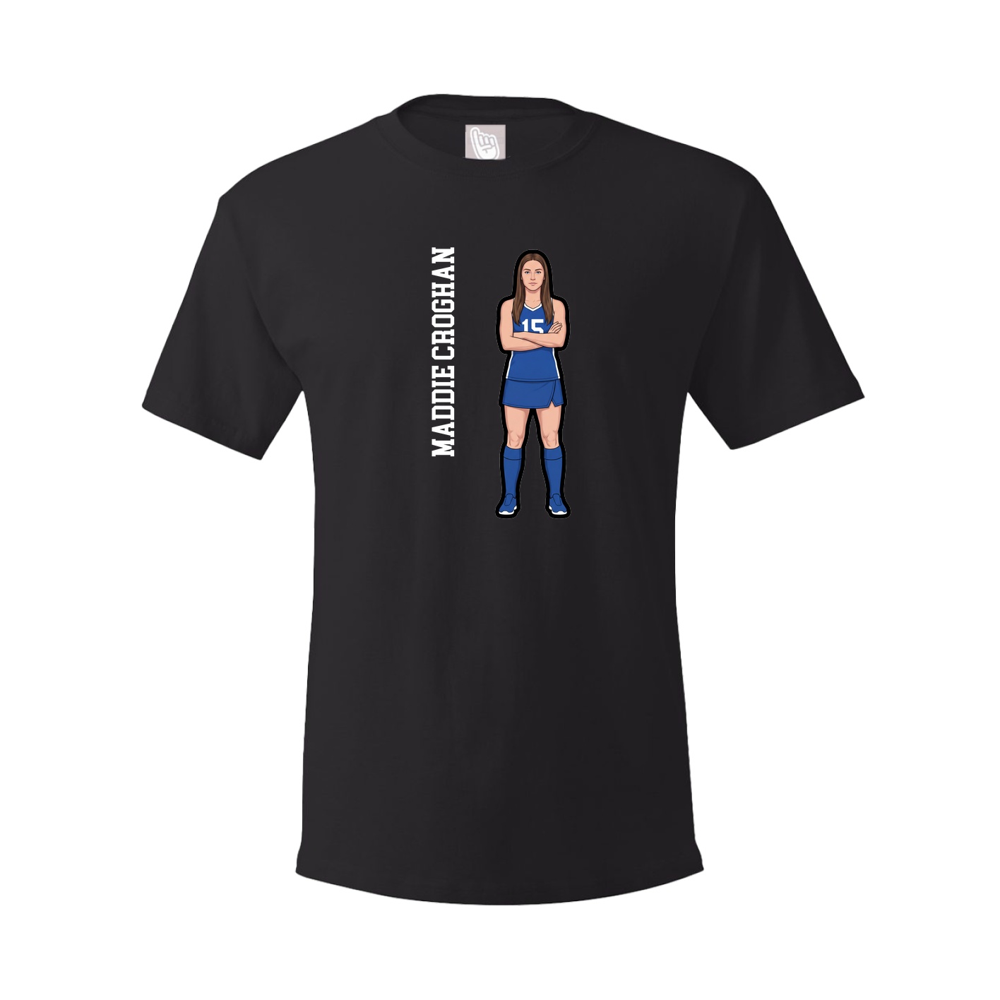 Youth Tee — Name Vertical in Black