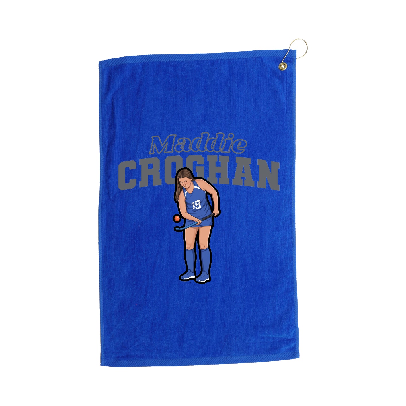 Golf Towel — Name Arch in Royal
