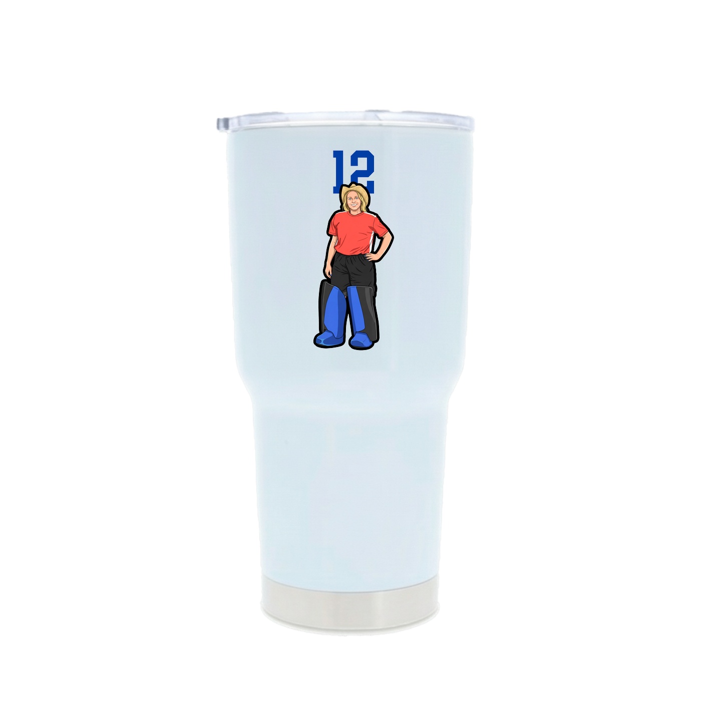 30oz Stainless Steel Tumbler — Number Top in White