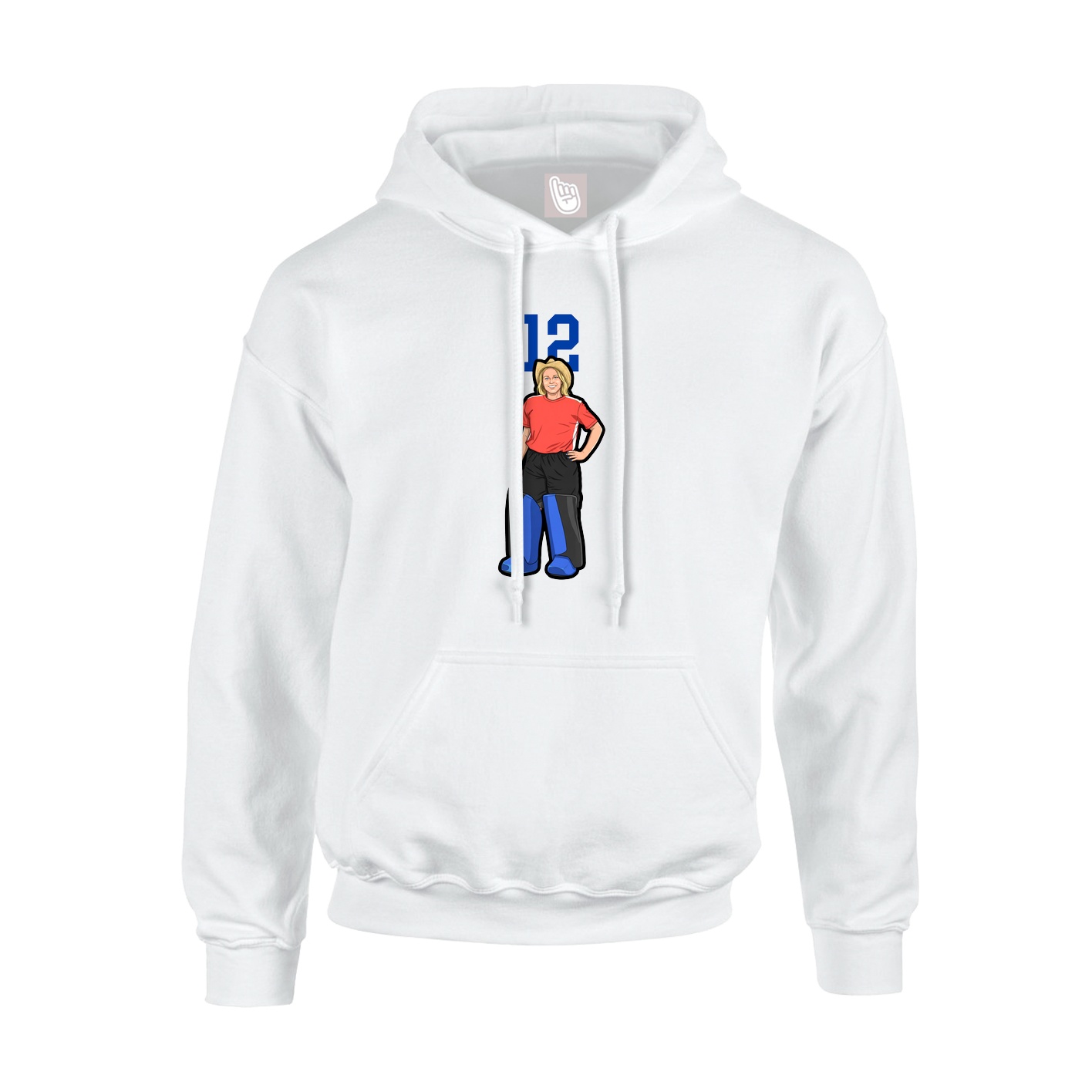 Youth Hoodie — Number Top in White