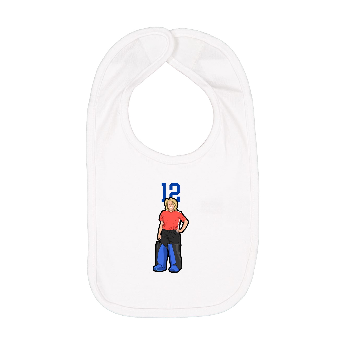 Infant Bib — Number Top in White