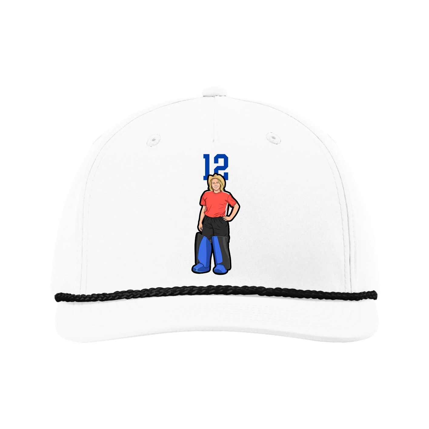 Five-Panel Classic Rope Cap — Number Top in White