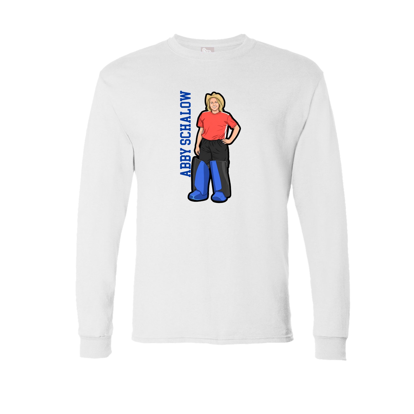Long Sleeve Tee — Name Vertical in White