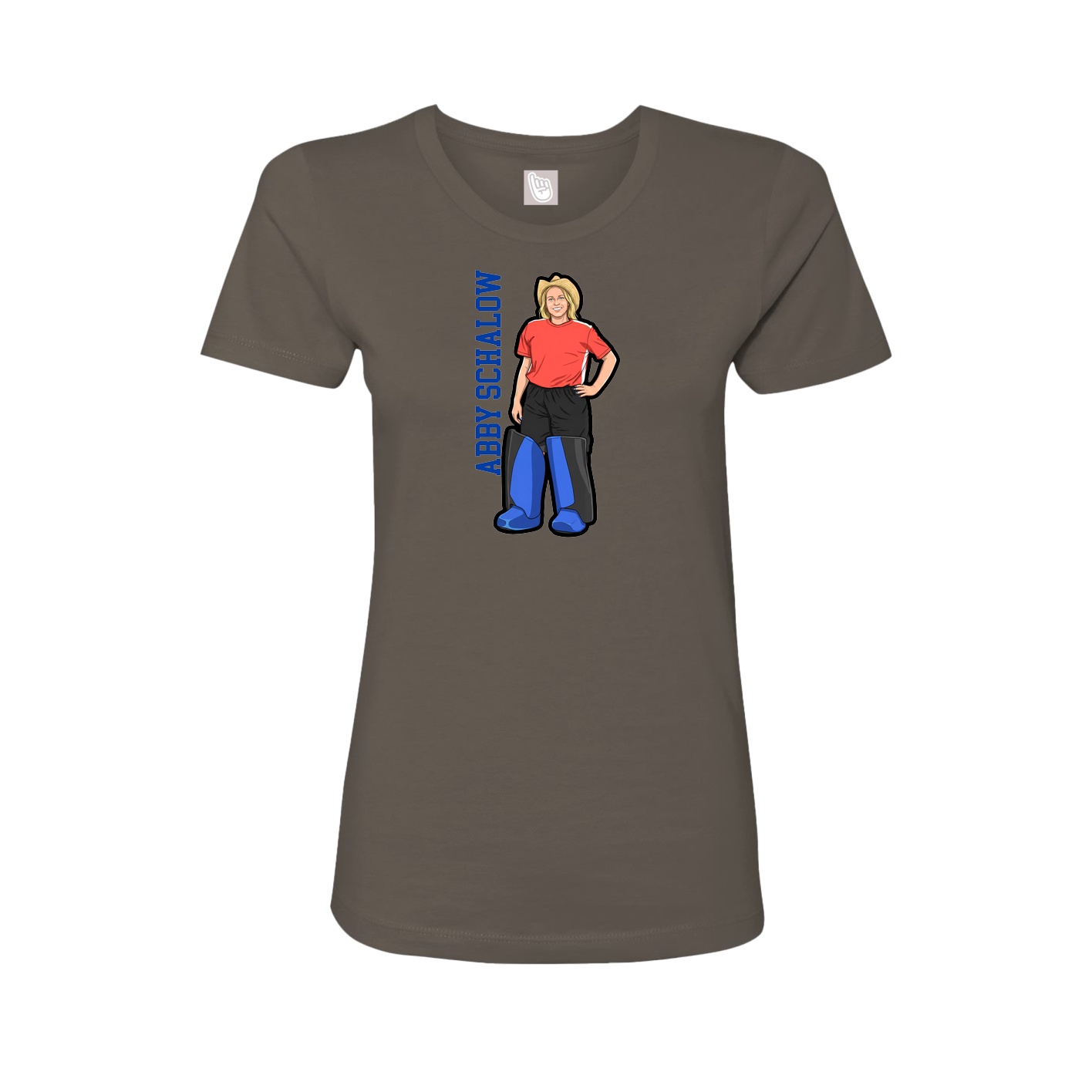 Fitted Women's Tee — Name Vertical in Grey