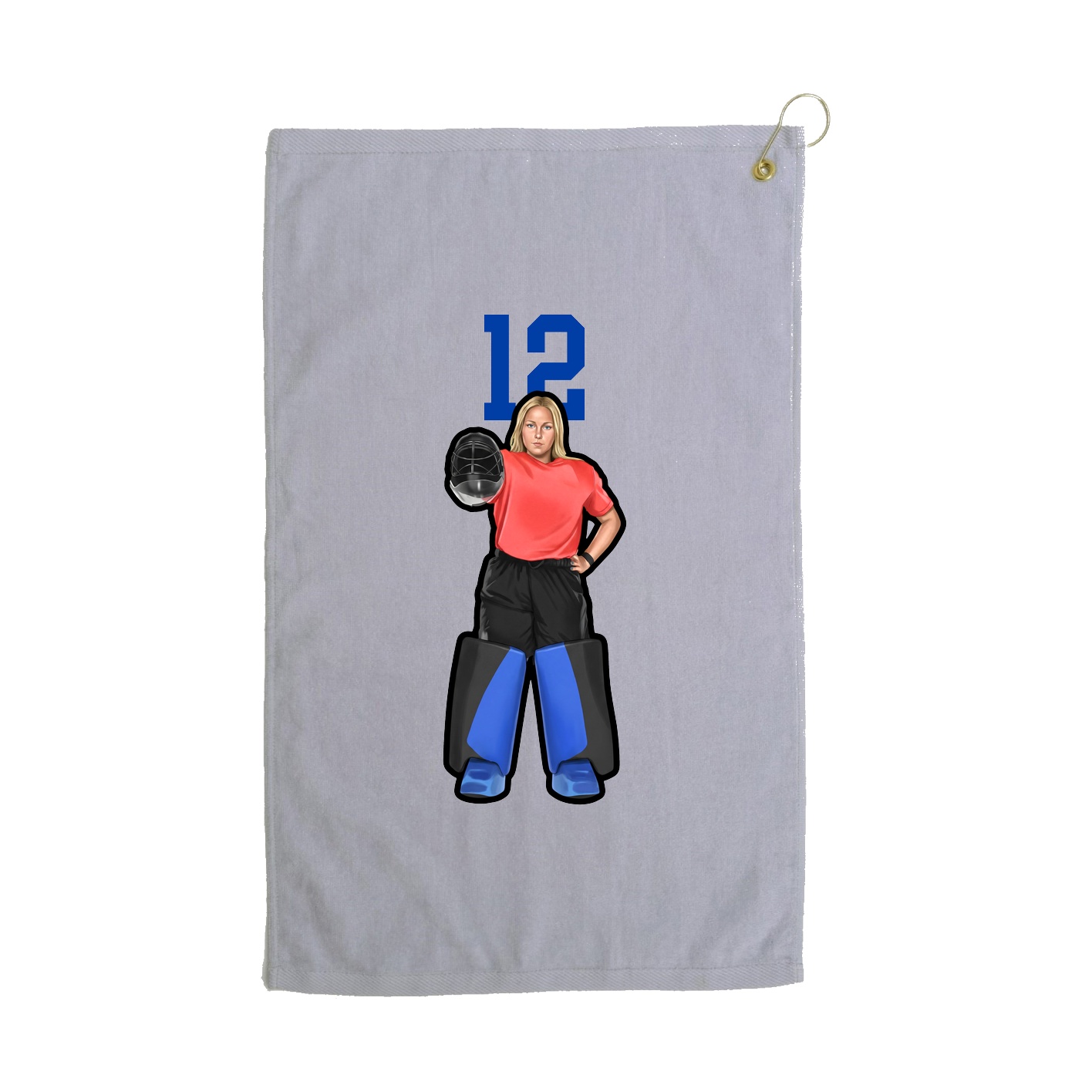 Golf Towel — Number Top in Grey