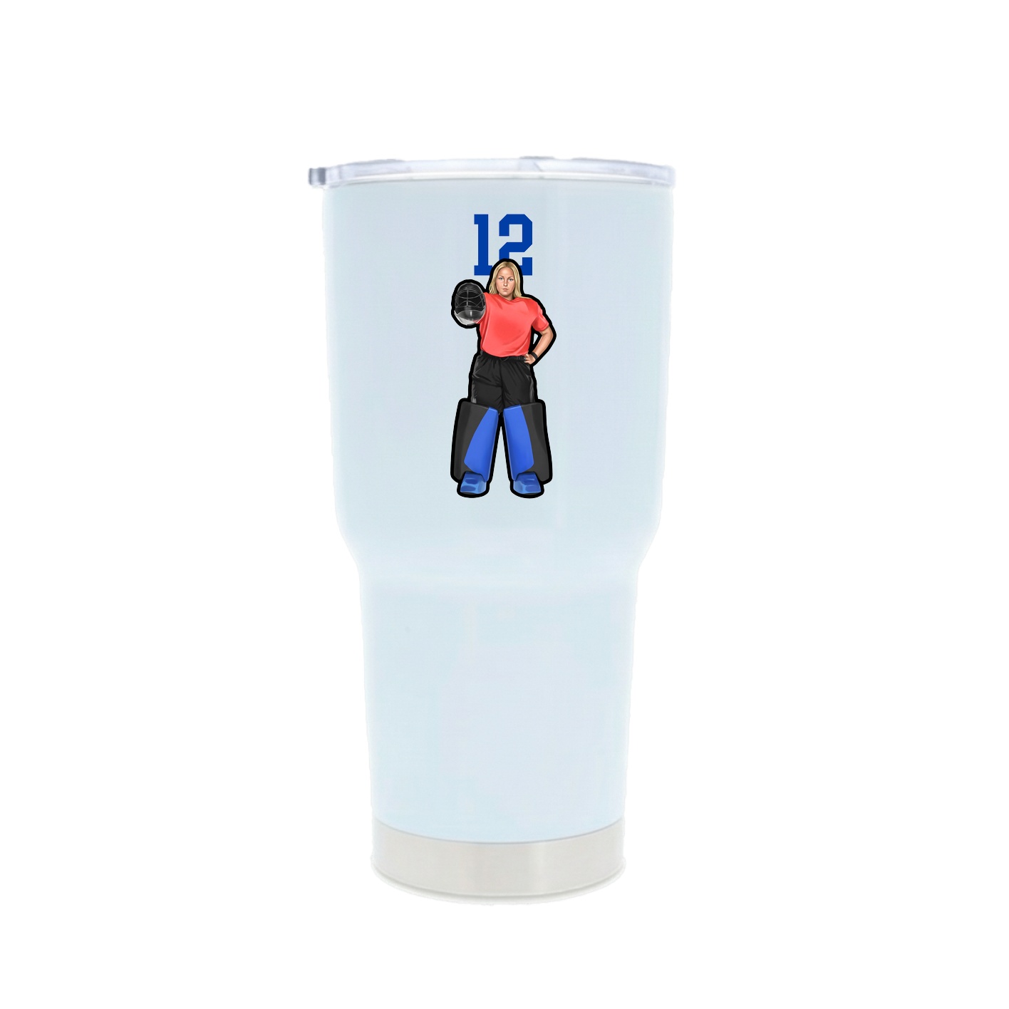 30oz Stainless Steel Tumbler — Number Top in White