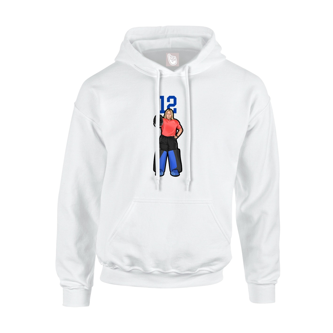 Youth Hoodie — Number Top in White