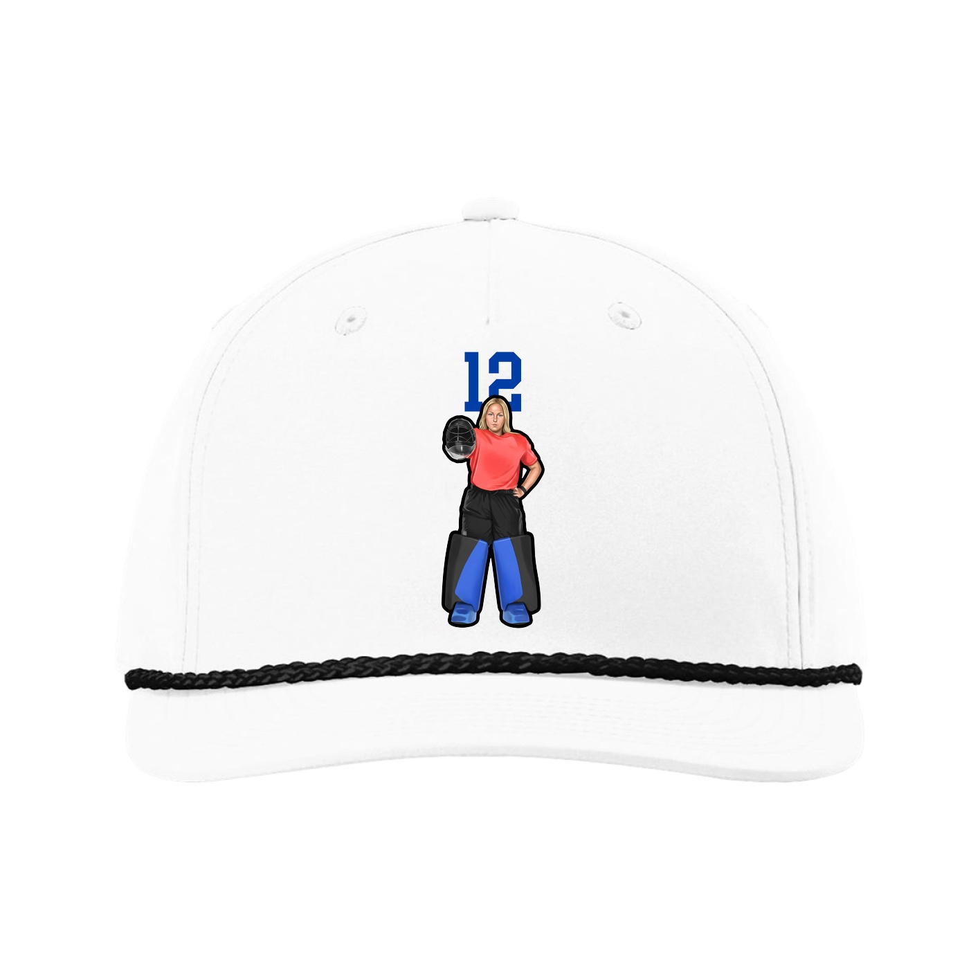 Five-Panel Classic Rope Cap — Number Top in White