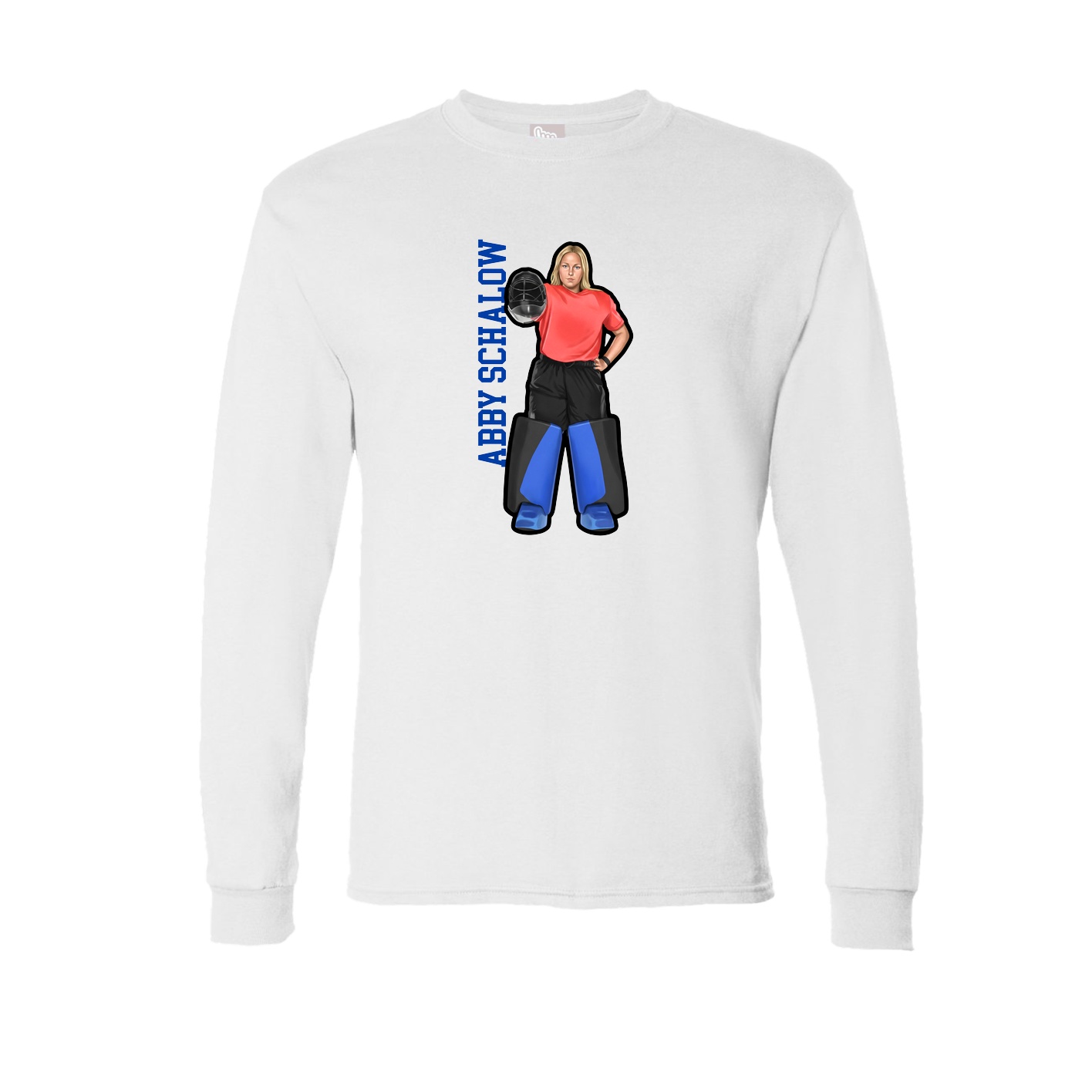Long Sleeve Tee — Name Vertical in White
