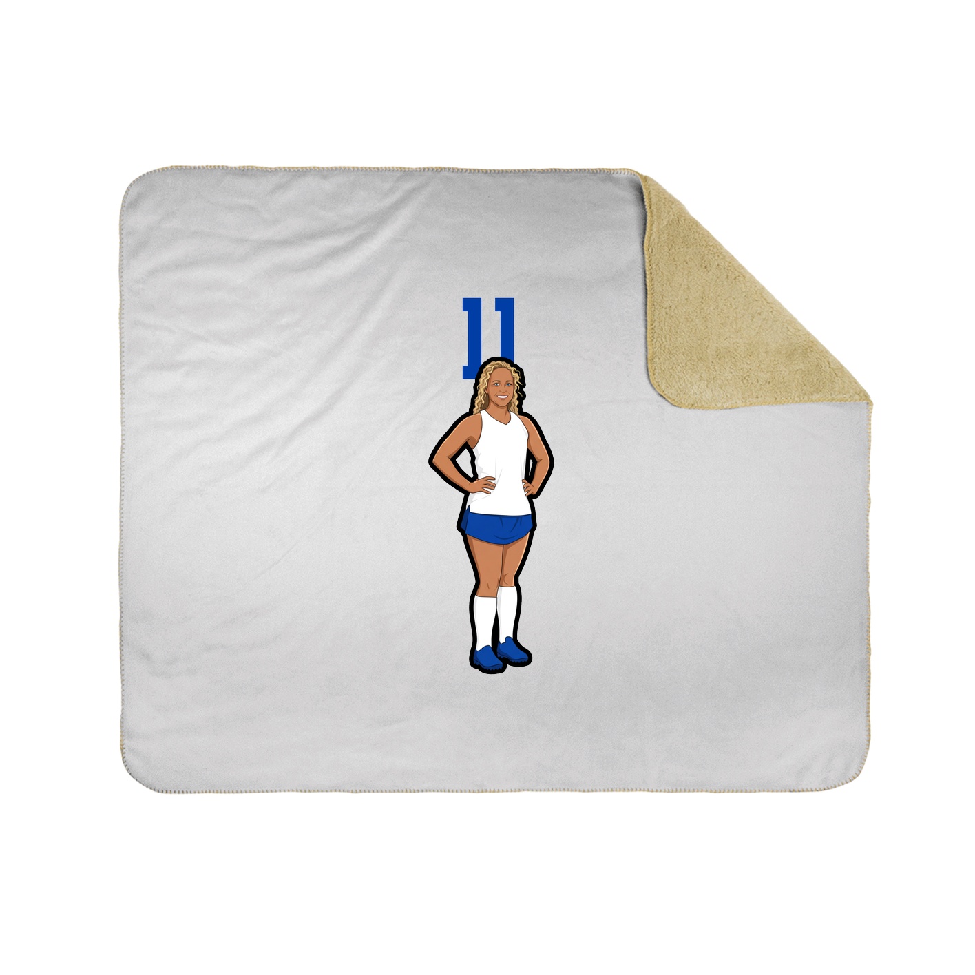 Throw Blanket — Number Top in White