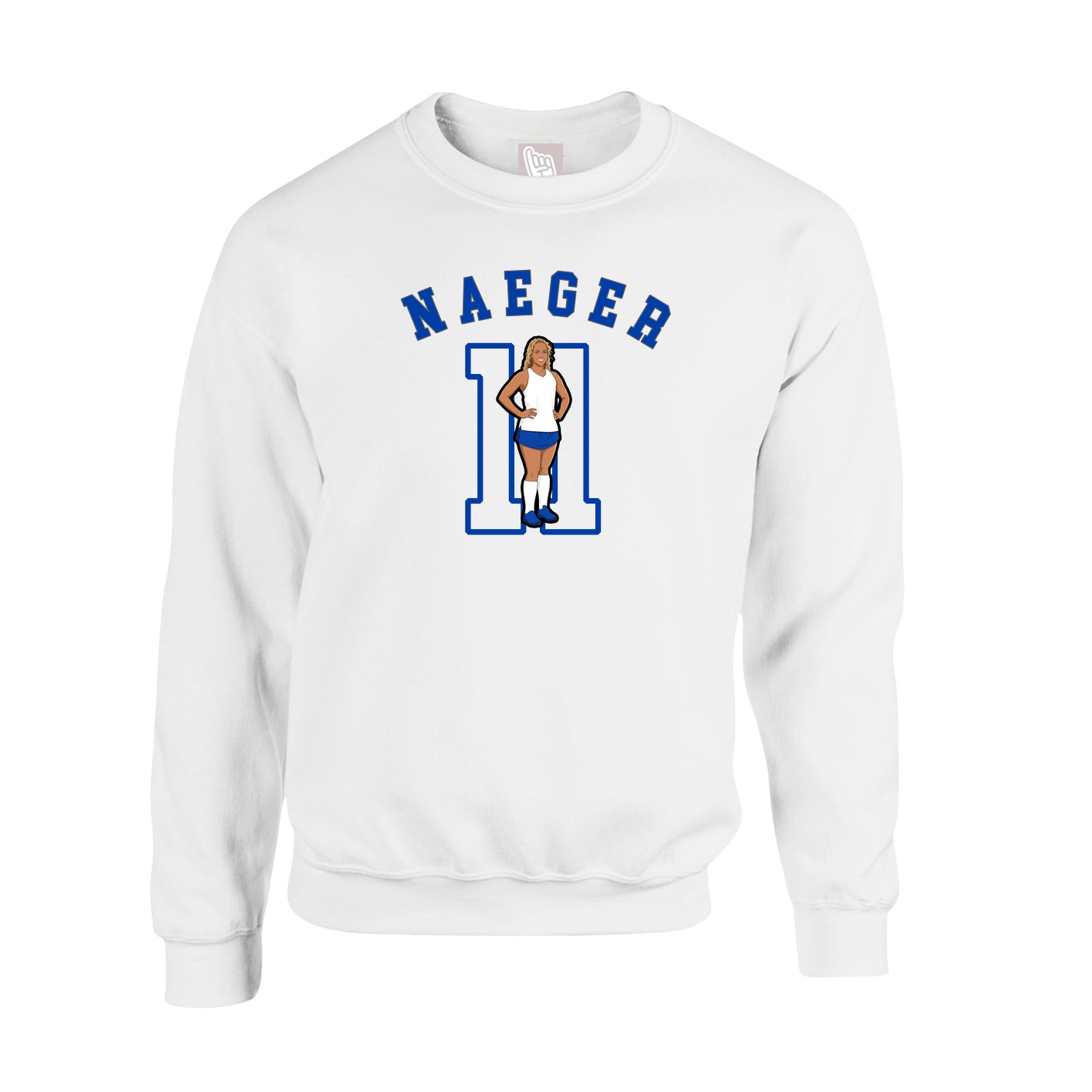 Fleece Crew — Shirsey Arch in White