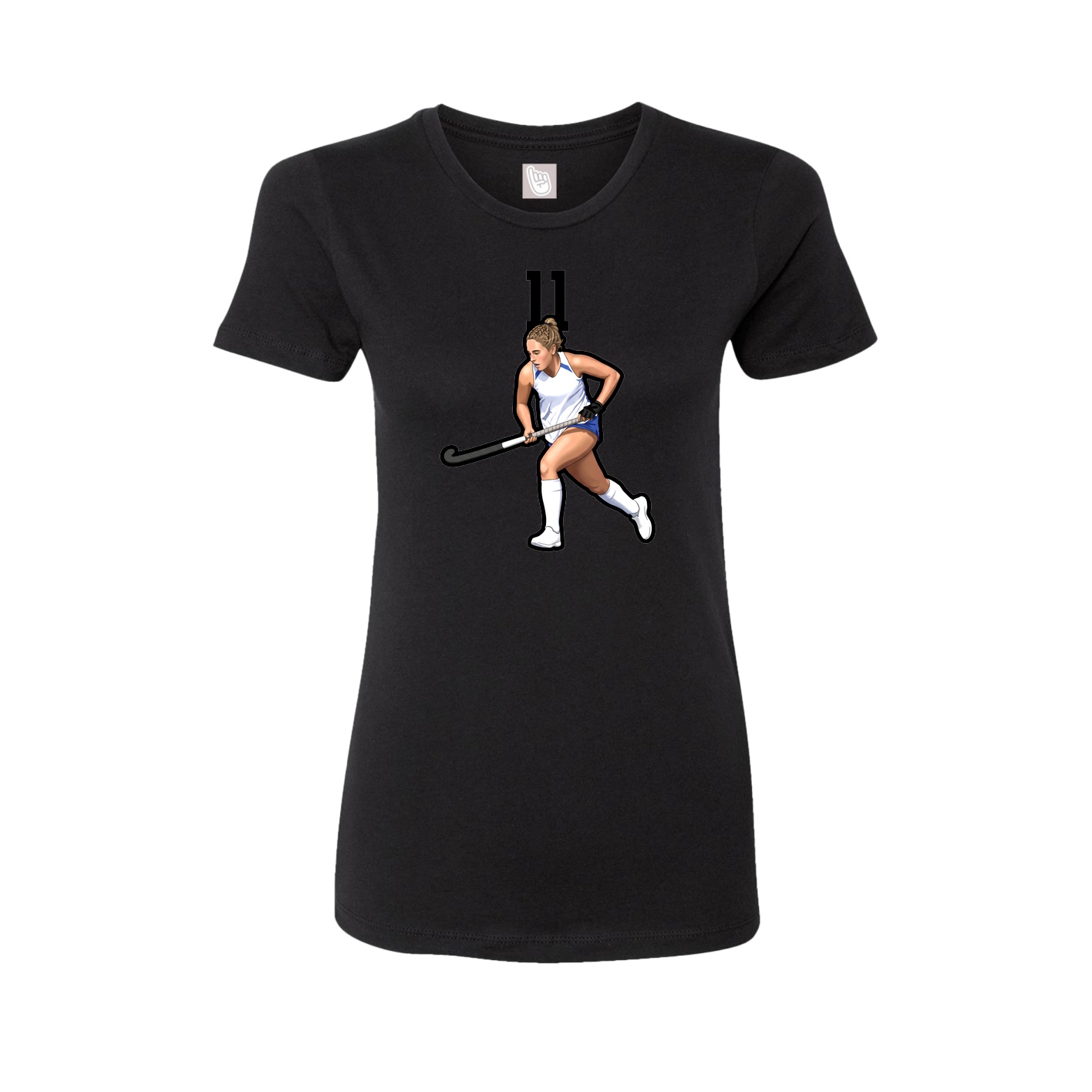 Fitted Women's Tee — Number Top in Black