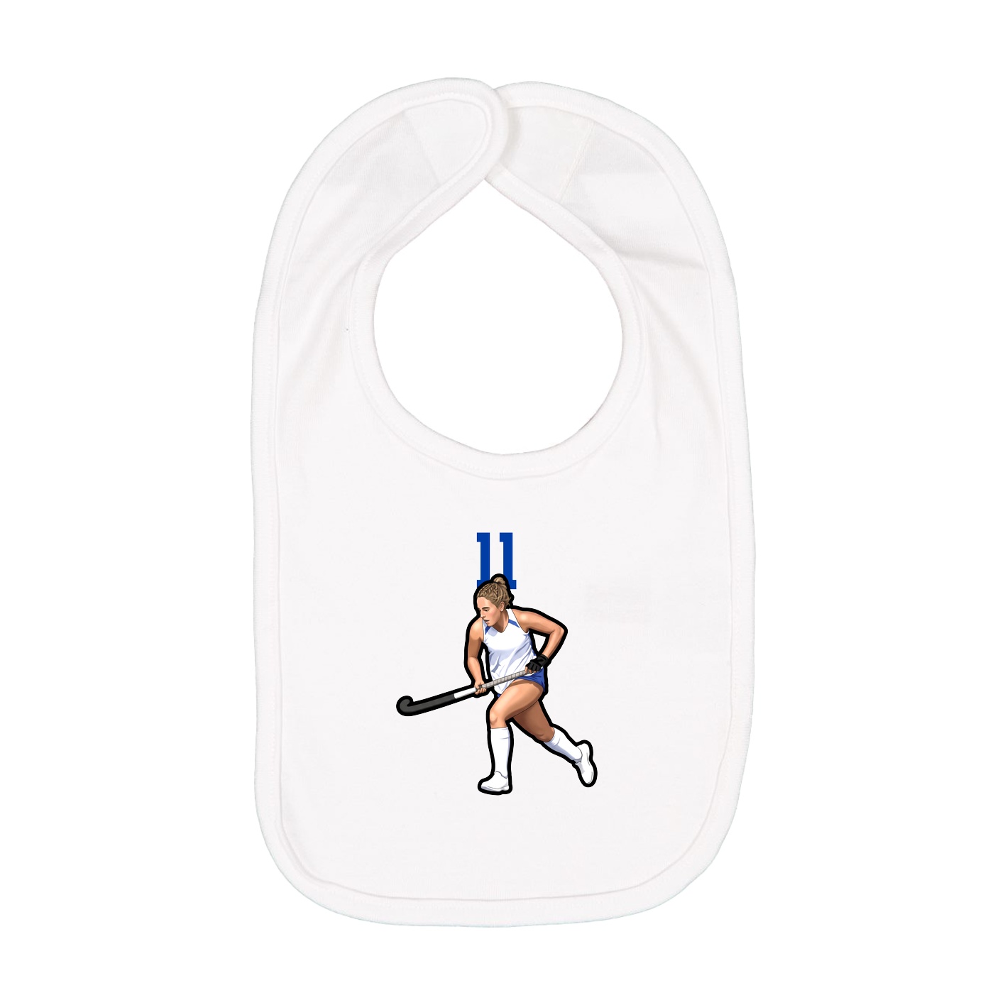 Infant Bib — Number Top in White