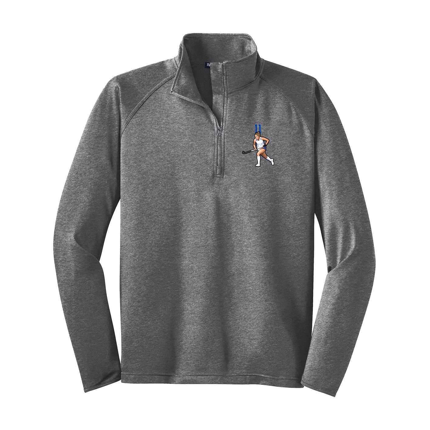 Q-Zip Pullover — Number Top in Grey