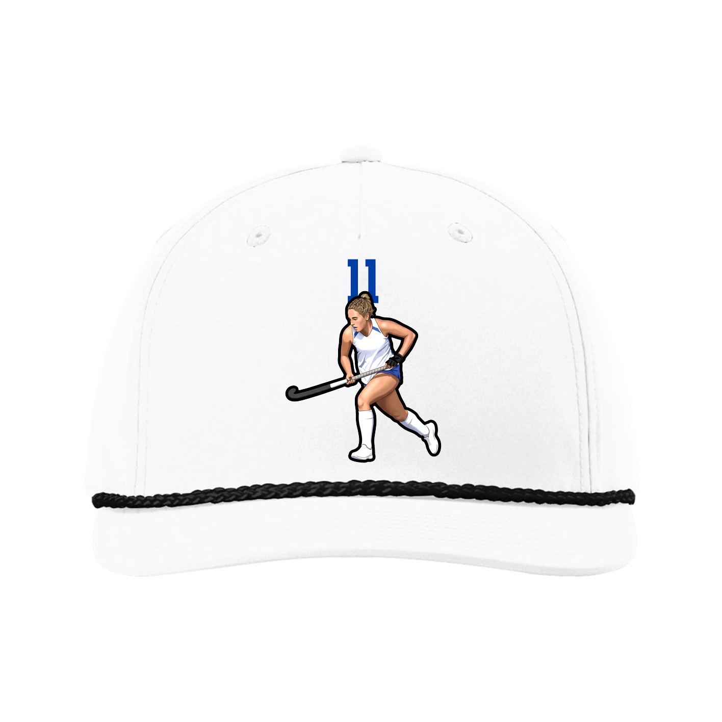 Five-Panel Classic Rope Cap — Number Top in White