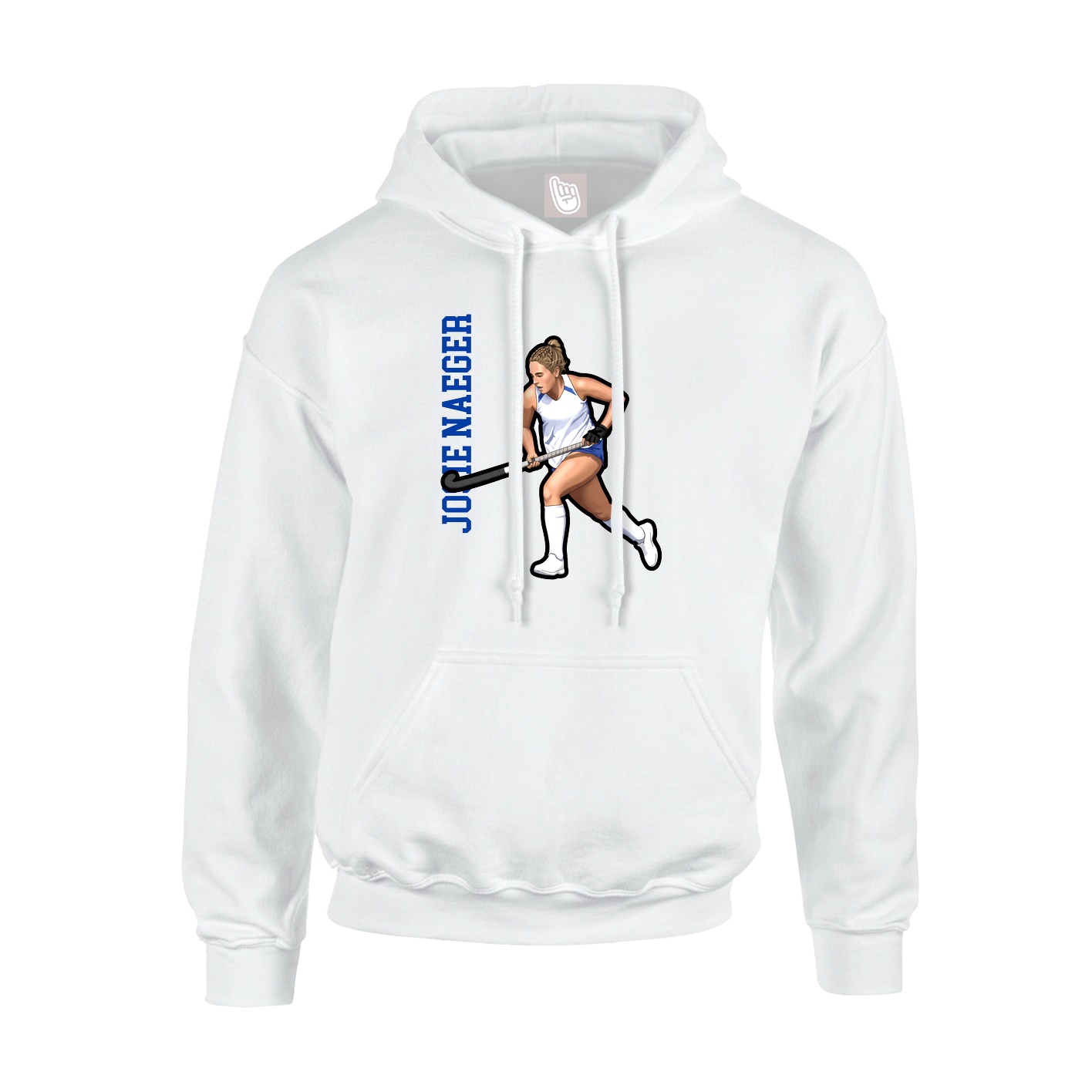 Youth Hoodie — Name Vertical in White