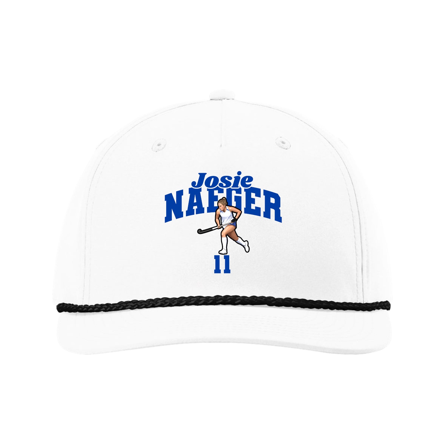 Five-Panel Classic Rope Cap — Signature Arch in White