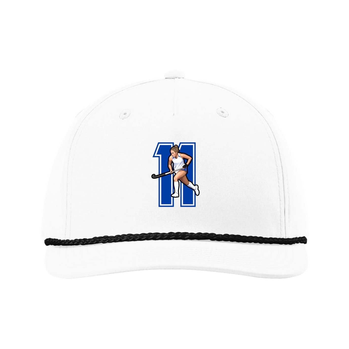 Five-Panel Classic Rope Cap — Number in White