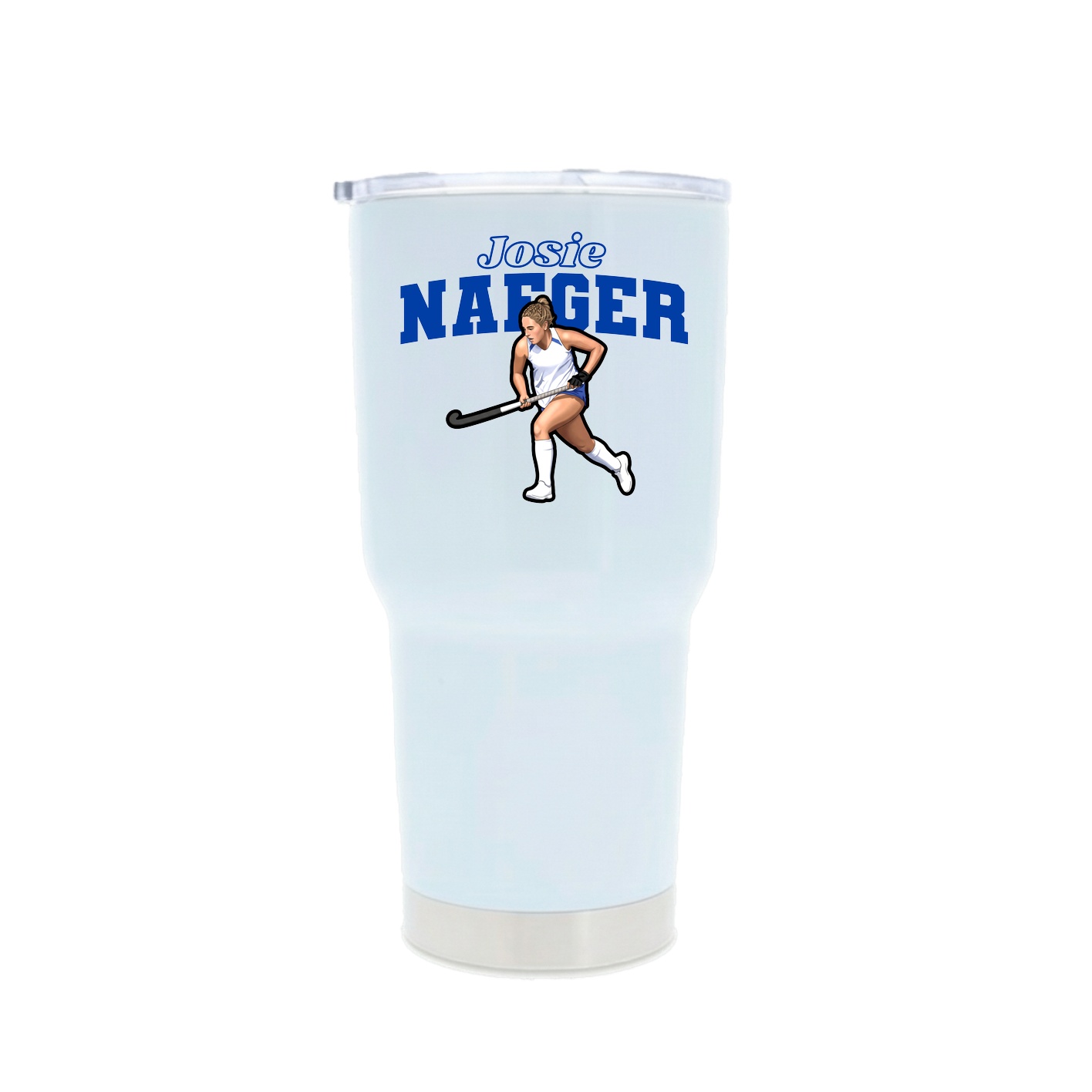 30oz Stainless Steel Tumbler — Name Arch in White