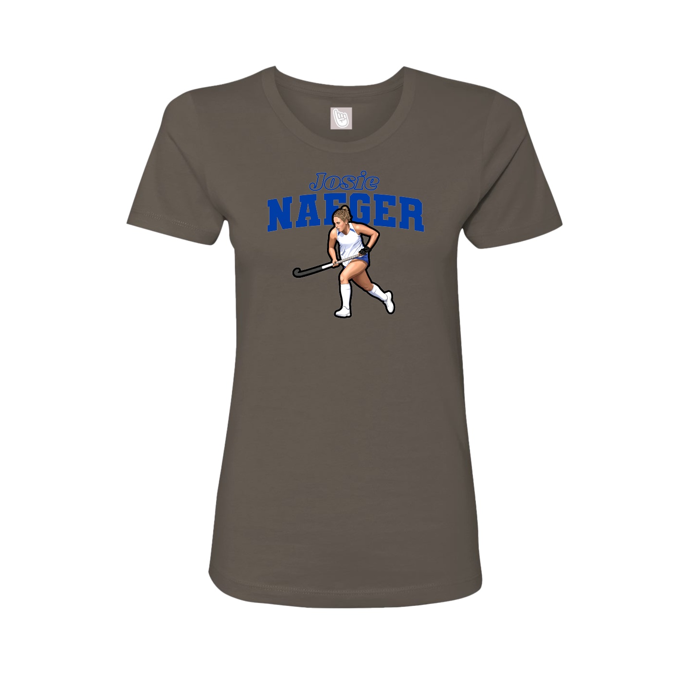 Fitted Women's Tee — Name Arch in Grey