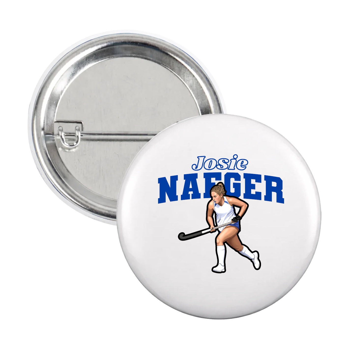 Game Day Button — Name Arch in White
