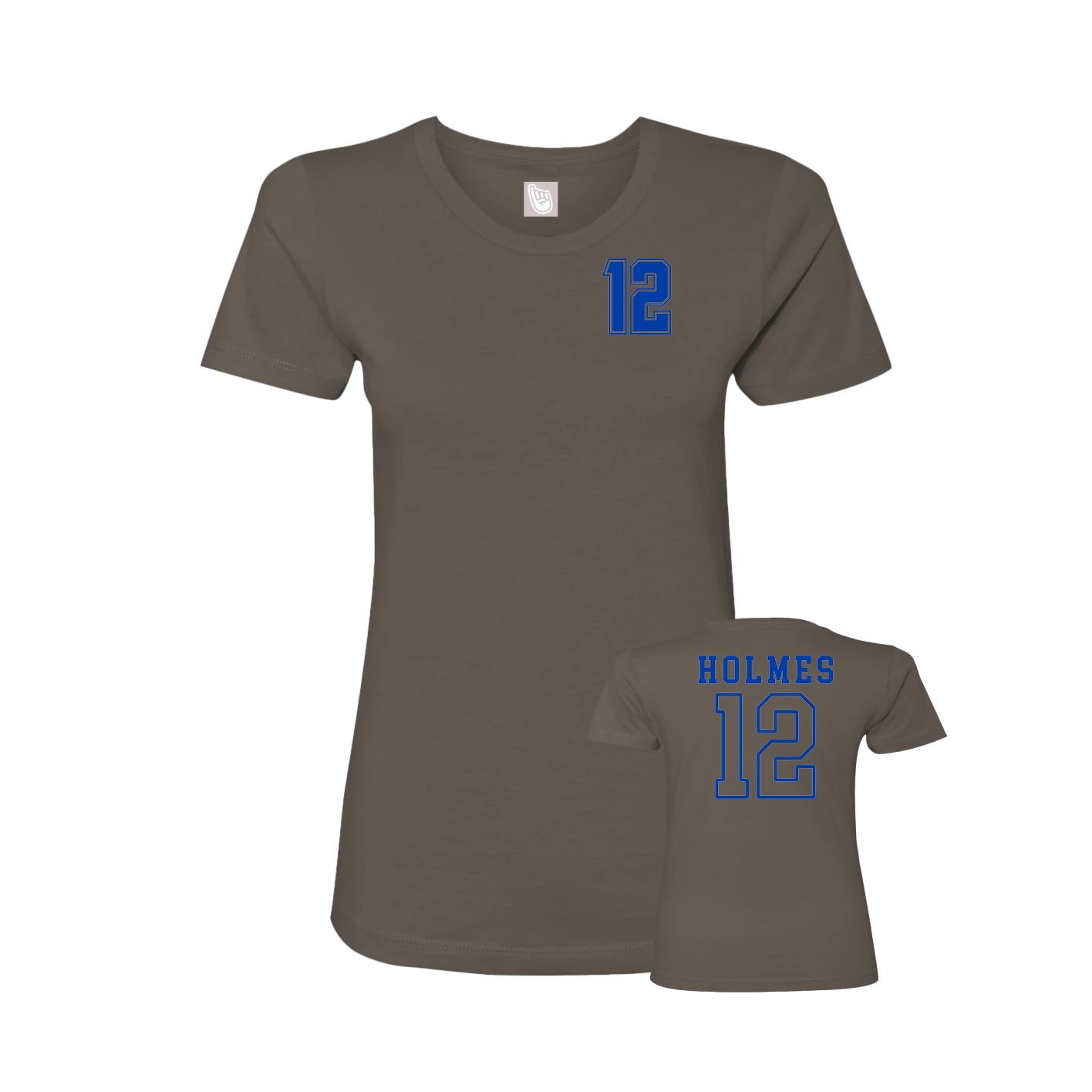 Fitted Women's Tee — Chest Back in Grey