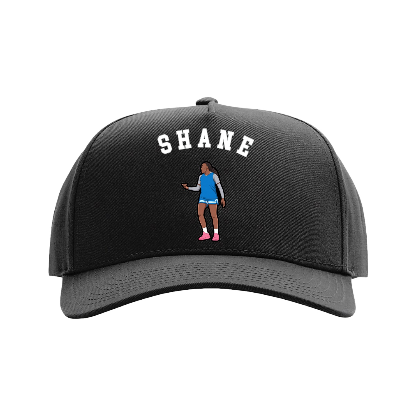 Full Fabric Five-Panel Champ Cap — Shirsey Arch in Black