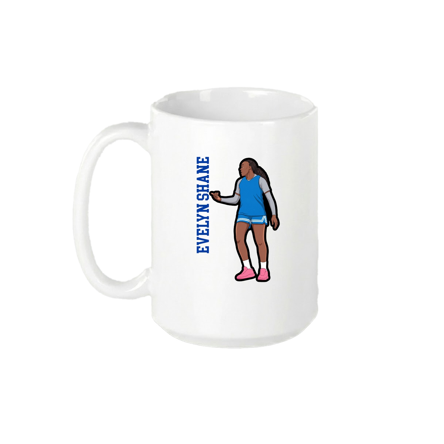 15oz Coffee Mug — Name Vertical in White
