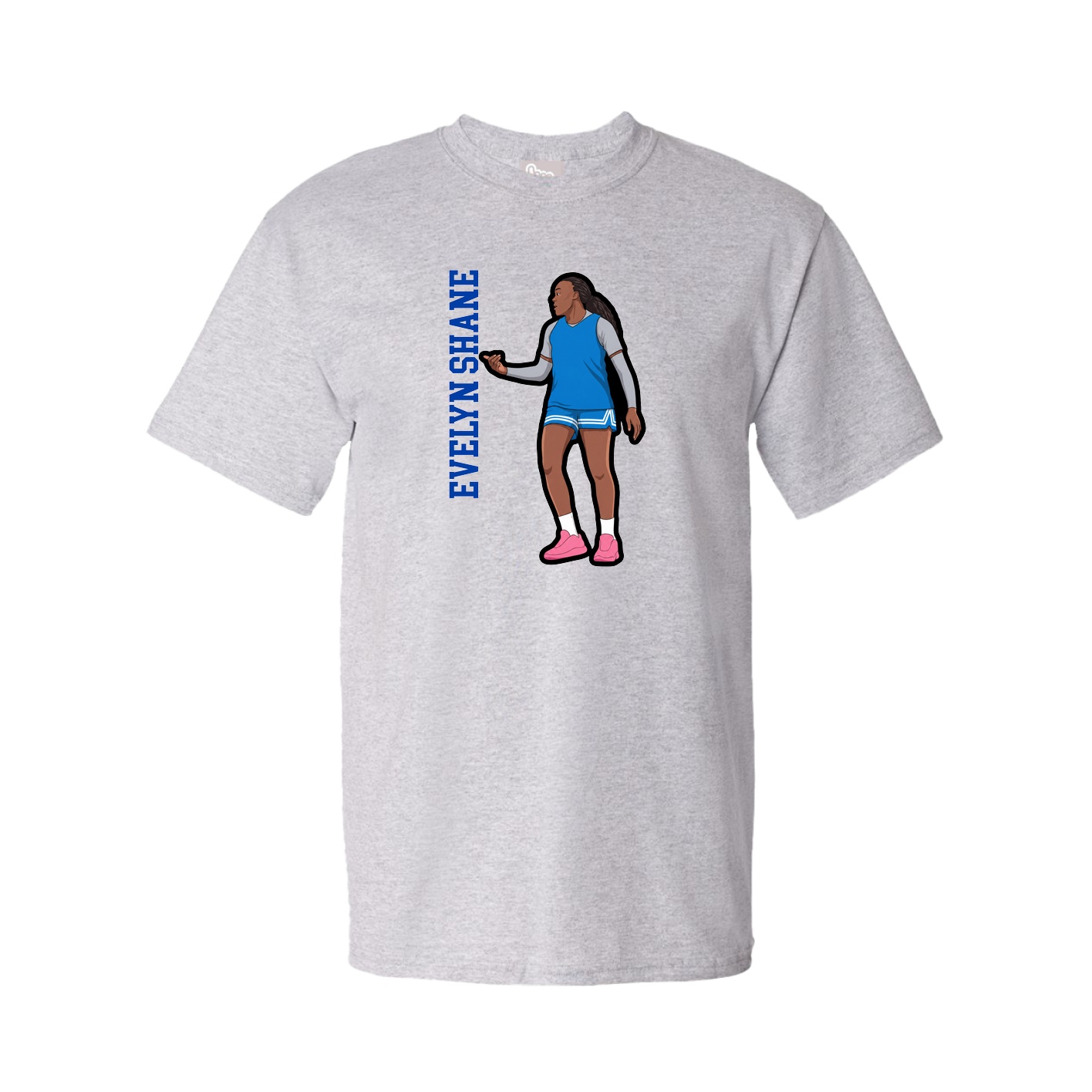 Youth Tee — Name Vertical in Grey