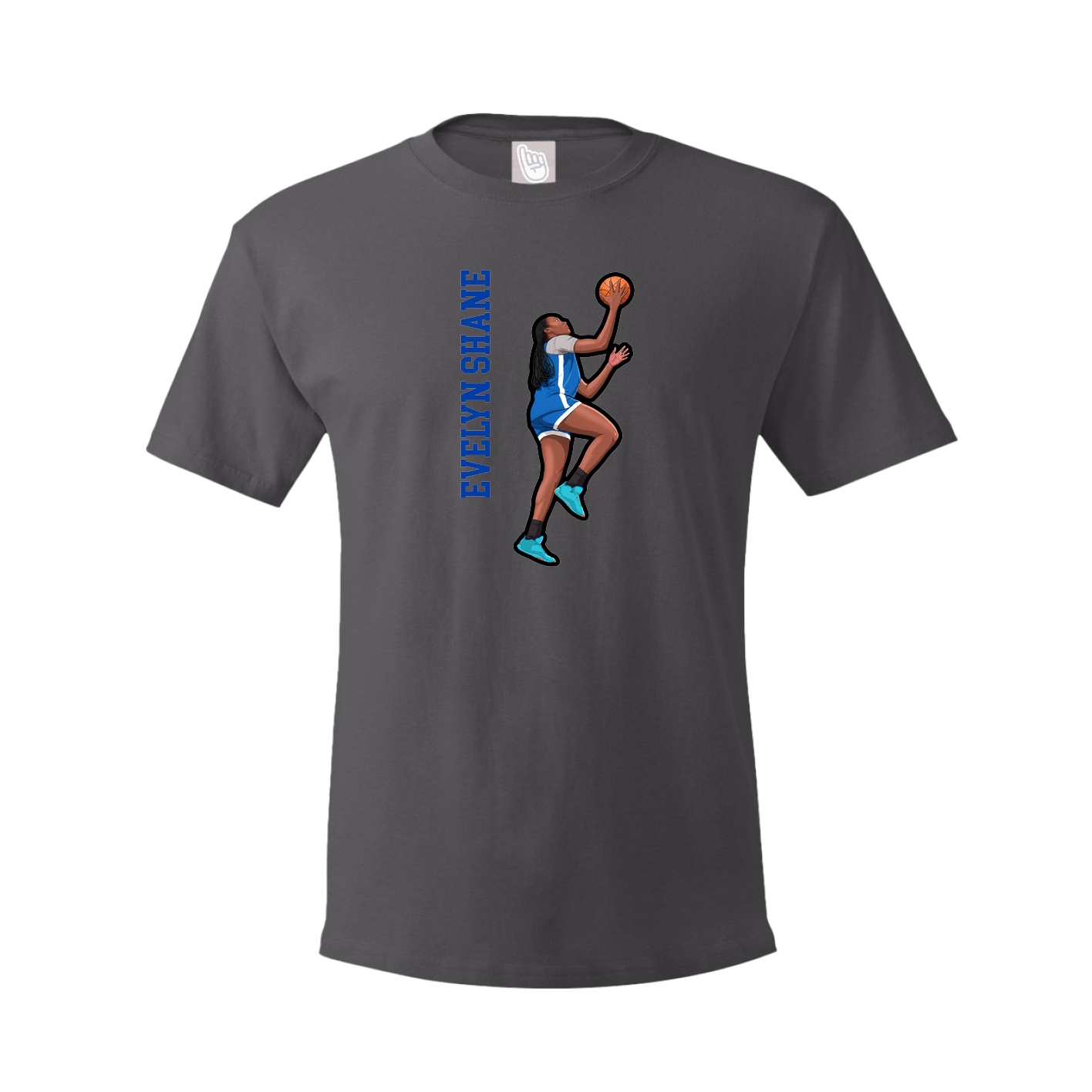 Tee — Name Vertical in Grey