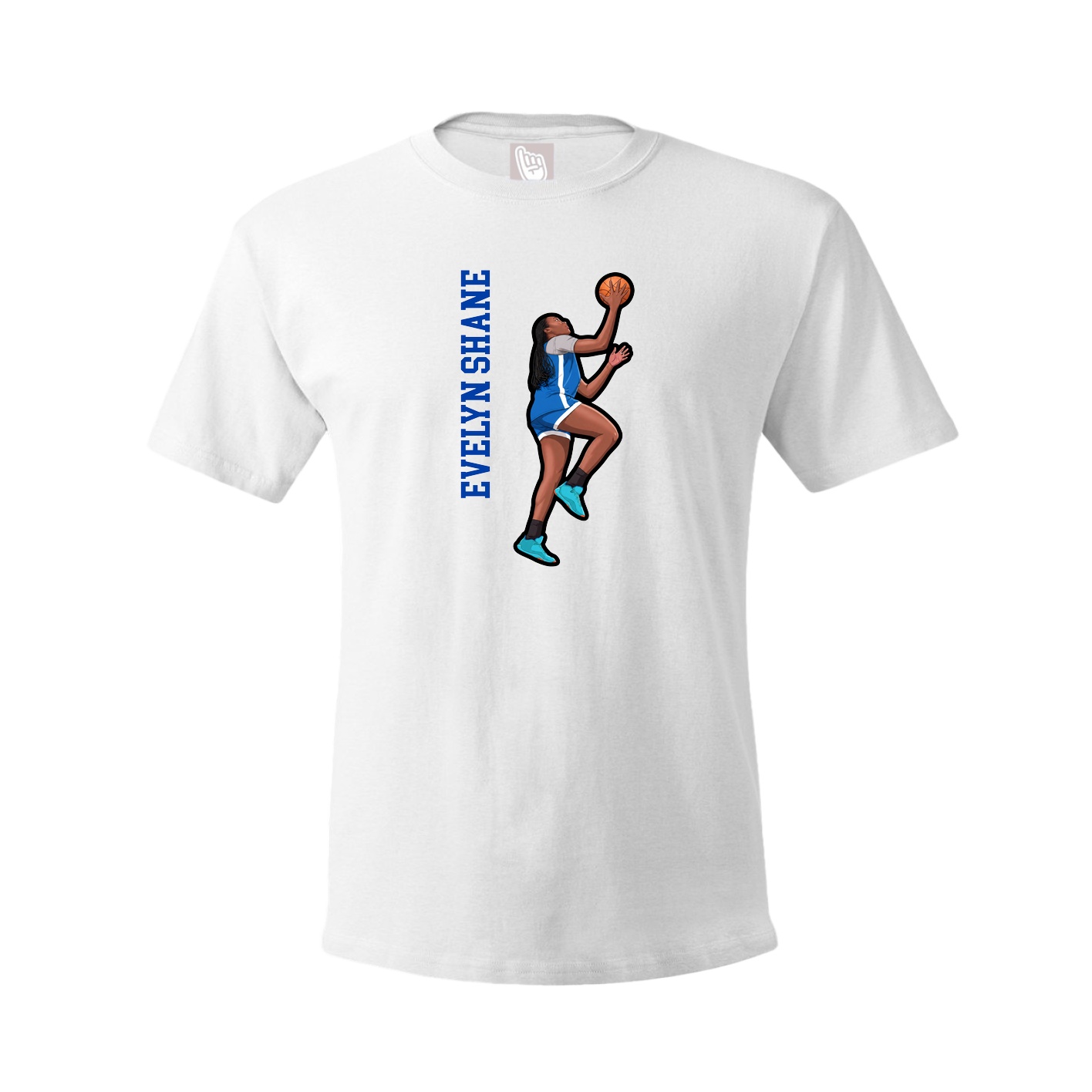 Youth Tee — Name Vertical in White