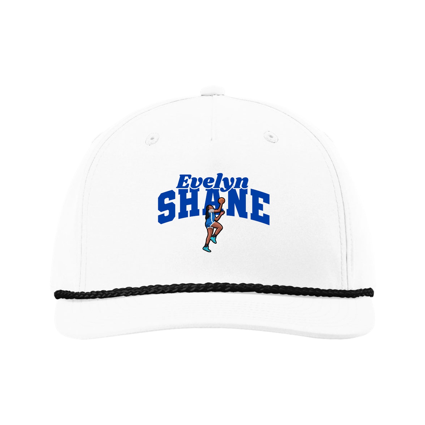 Five-Panel Classic Rope Cap — Signature Arch in White