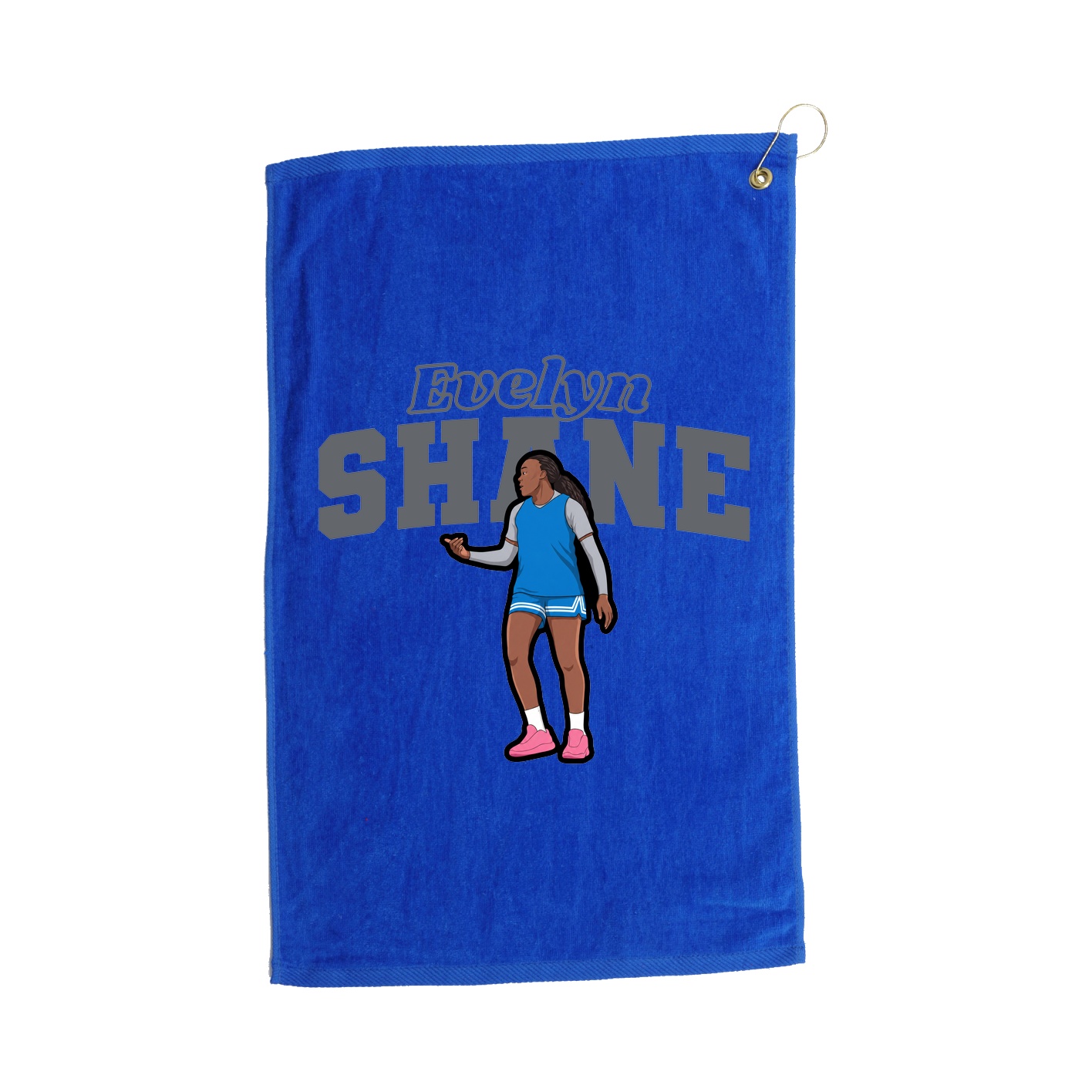 Golf Towel — Name Arch in Royal