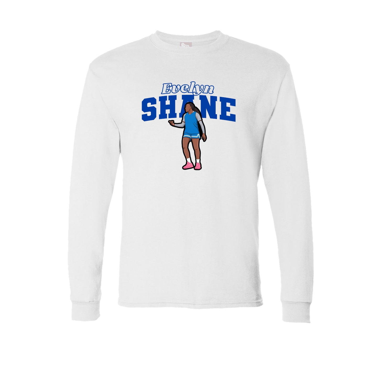 Long Sleeve Tee — Name Arch in White