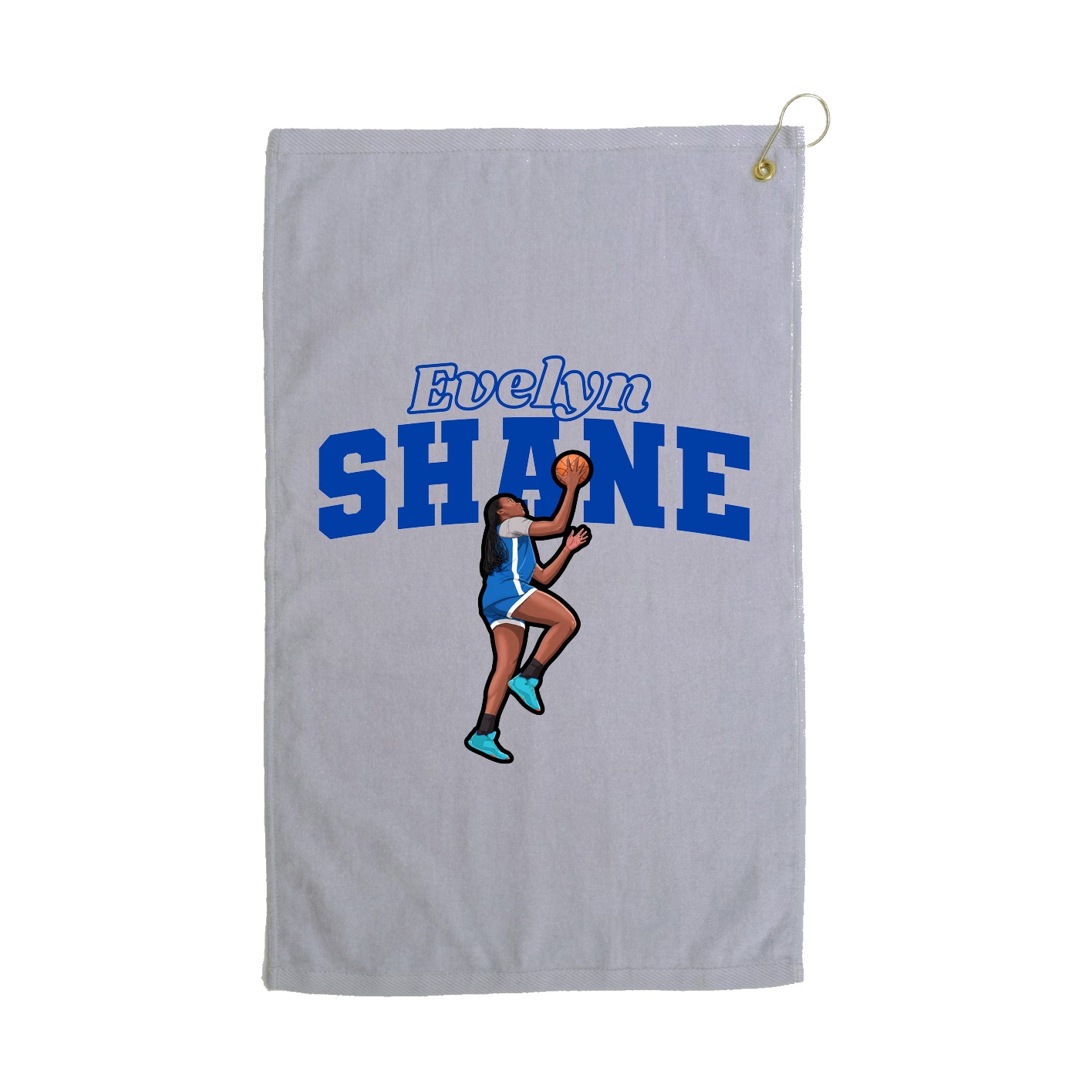 Golf Towel — Name Arch in Grey