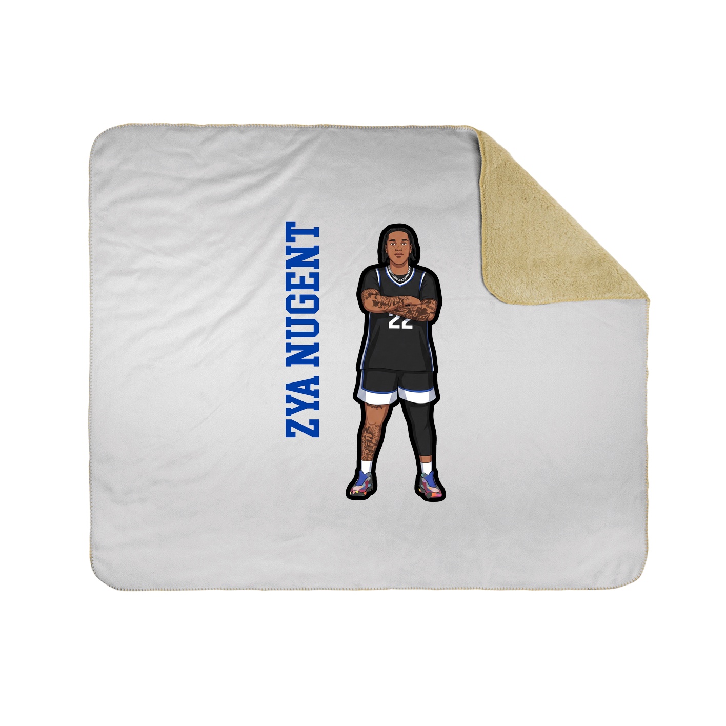 Throw Blanket — Name Vertical in White