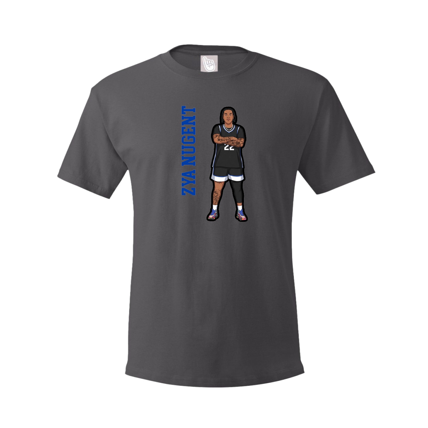 Youth Tee — Name Vertical in Grey