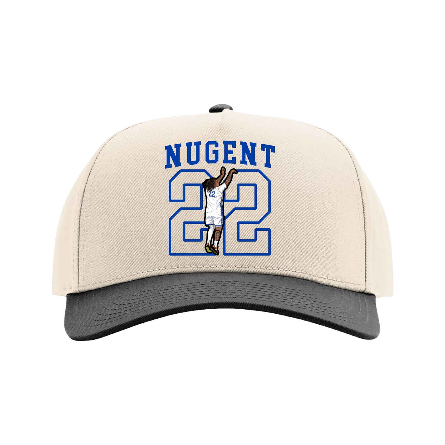 Full Fabric Five-Panel Champ Cap — Shirsey in Cream/Black