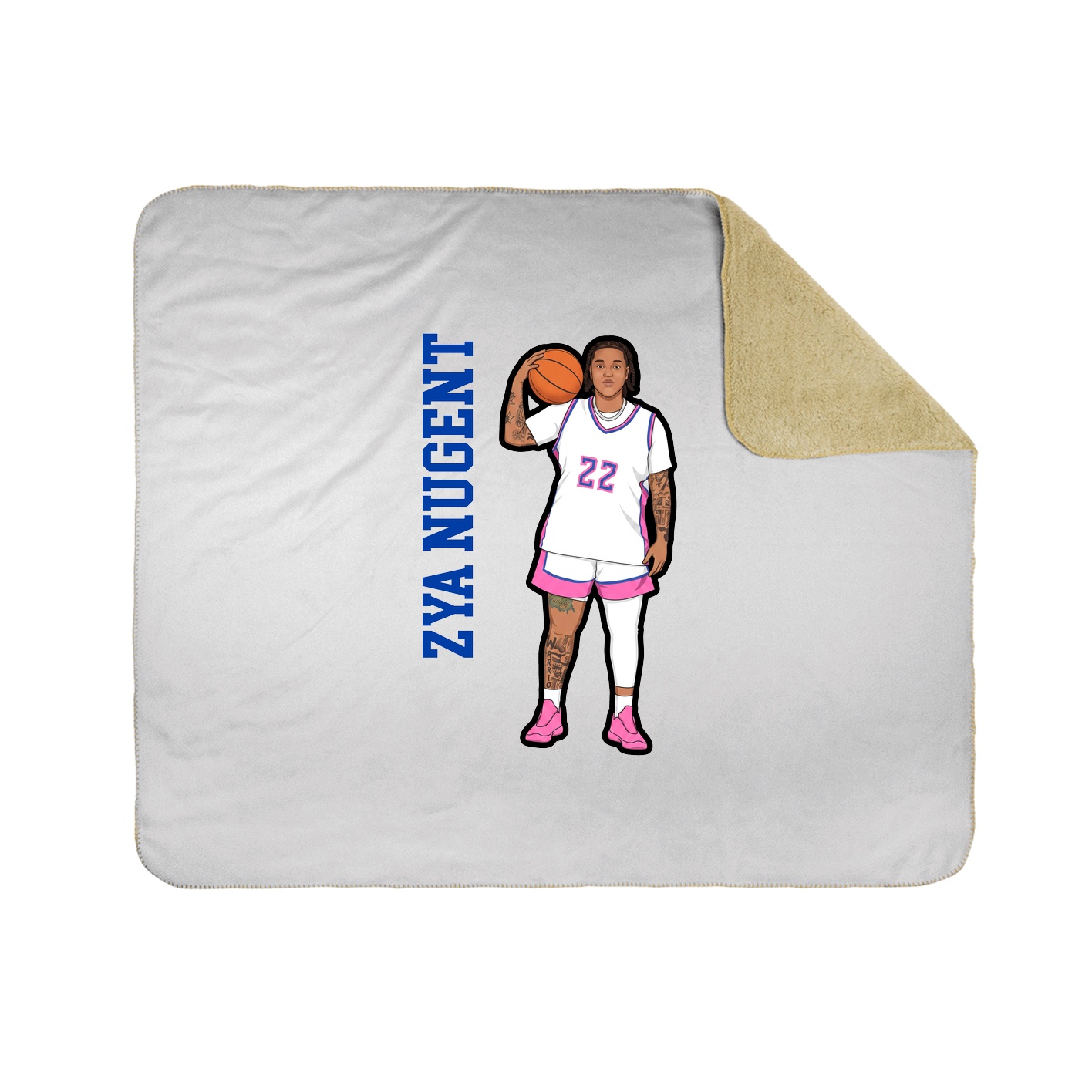 Throw Blanket — Name Vertical in White