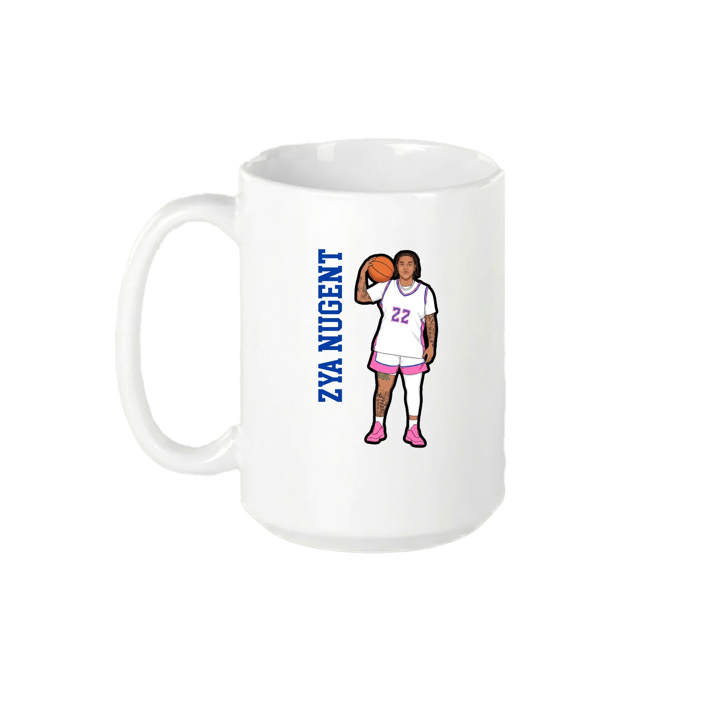 15oz Coffee Mug — Name Vertical in White