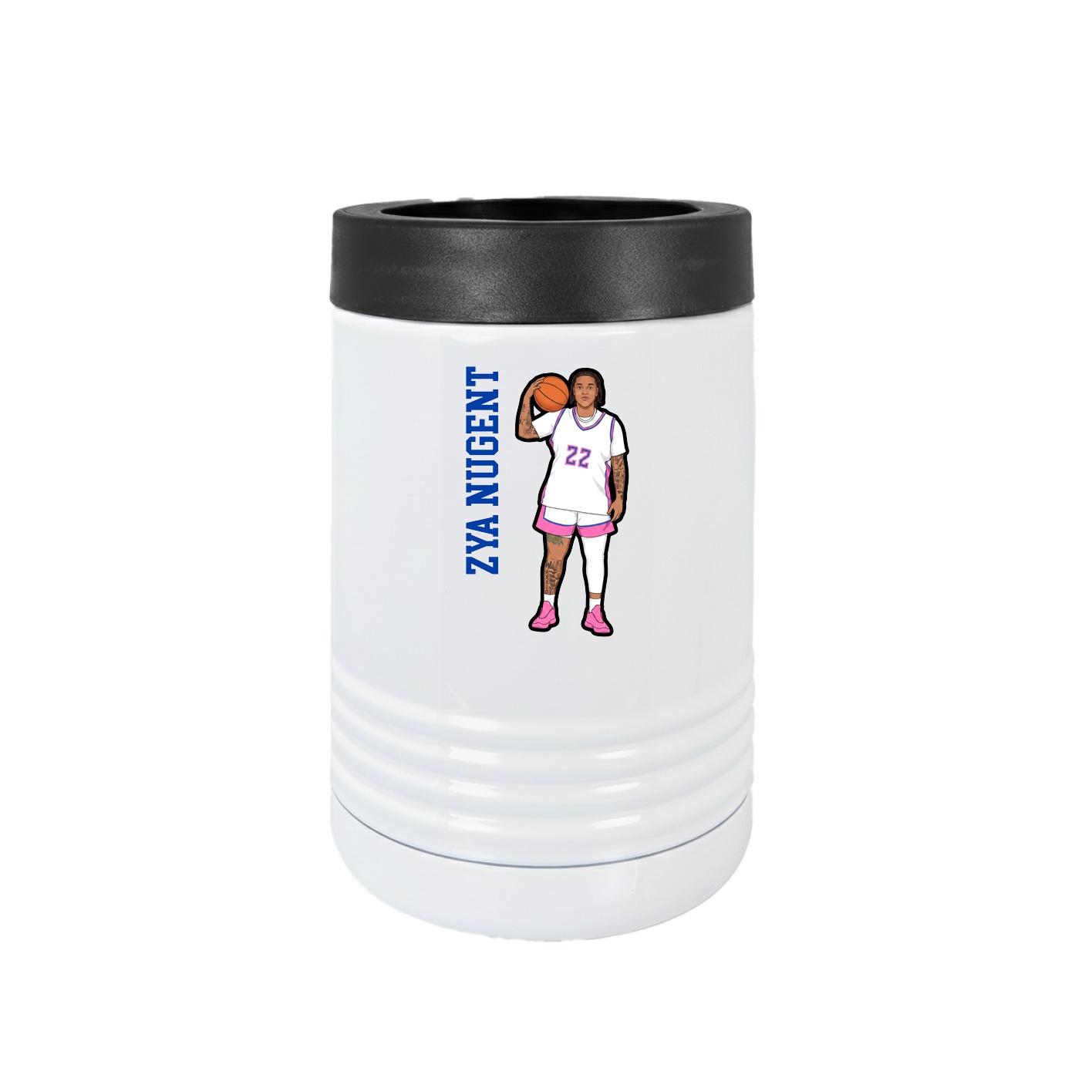 Beverage Holder — Name Vertical in White