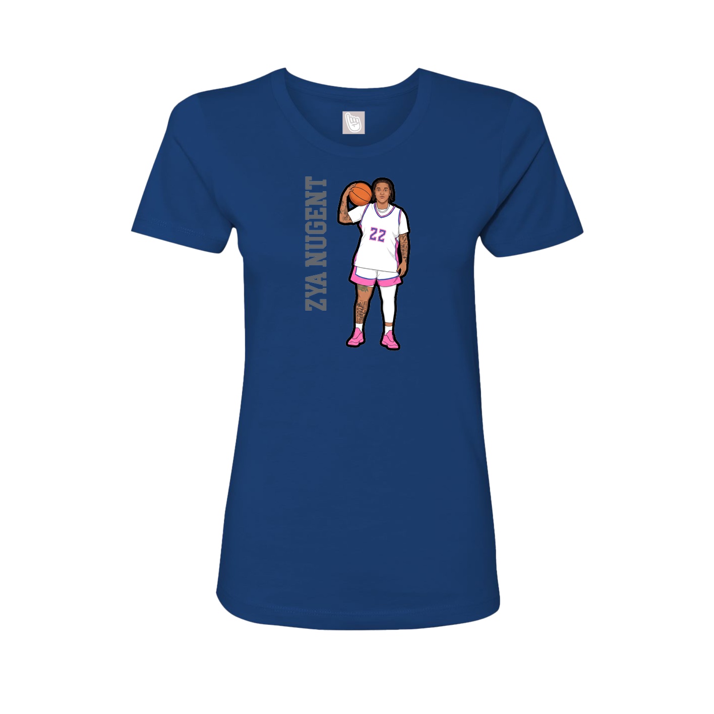 Womens Tee — Name Vertical in Royal