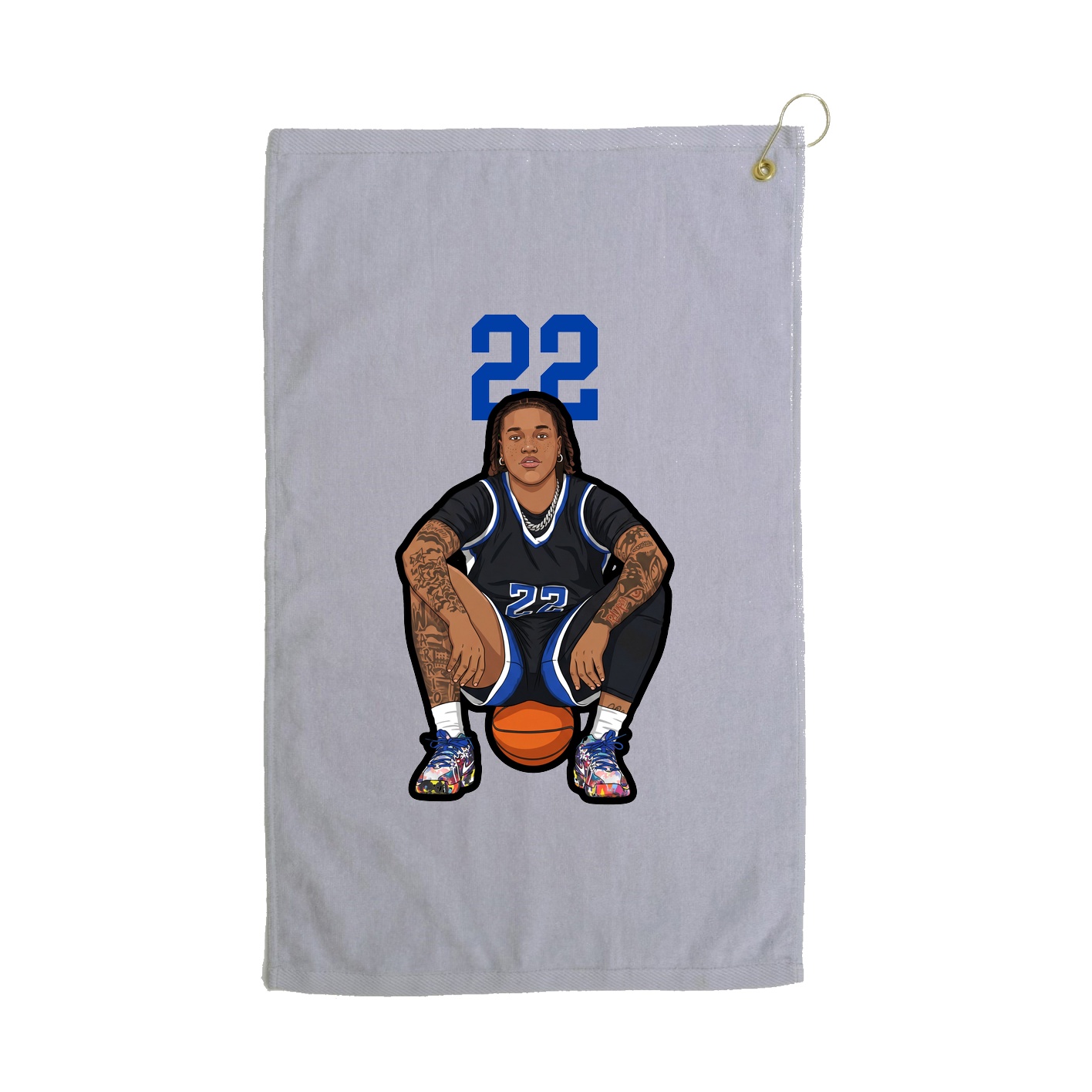 Golf Towel — Number Top in Grey