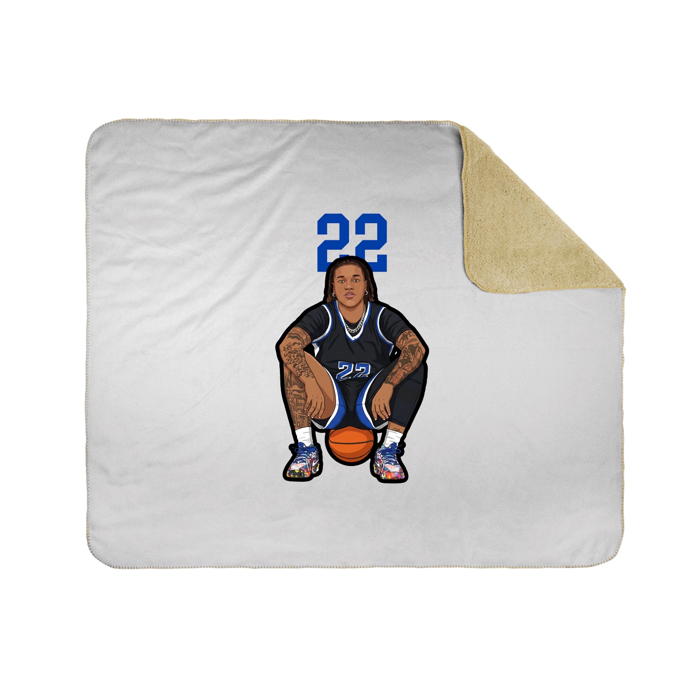 Throw Blanket — Number Top in White