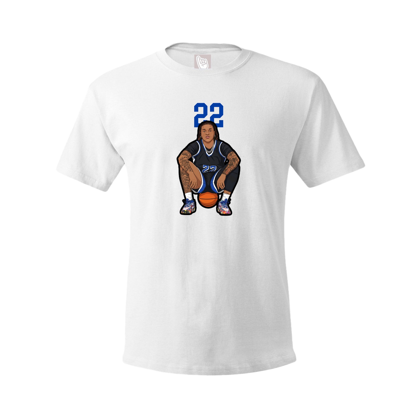 Youth Tee — Number Top in White